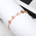 18K Rose Gold Heronsbill Stainless Steel Flower Bracelet